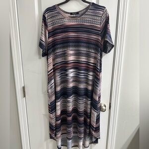 42POPS Multicolor Striped Midi Dress